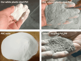 Quality discrimination of raw materials for PVC formwork panels